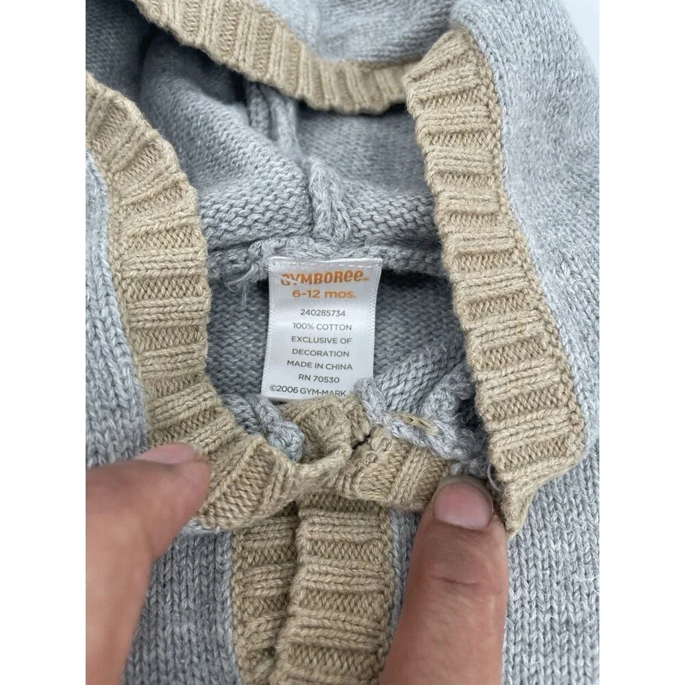 Gymboree Baby Outfit Set 6-12 Months Mountain Ram  Hoodie Sweater & Thermal Top